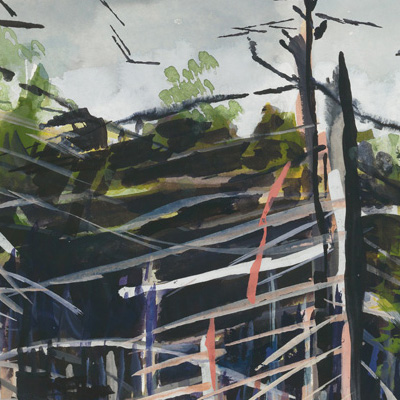 Study #3, watercolor on paper by Mia Scheffey